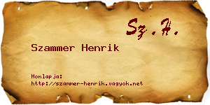 Szammer Henrik névjegykártya